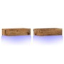 Muebles TV con luces LED 2 uds madera envejecida 60x35x15,5 cm