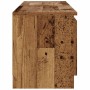 Mueble TV luces LED madera ingeniería envejecida 120x30x36 cm