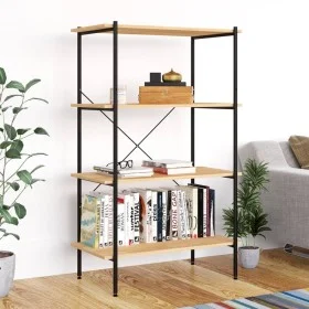4-tier black and oak shelving unit 80x40x130 cm by vidaXL, Bookcases and shelves - Ref: Foro24-336344, Price: 101,28 €, Disco...