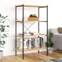 4-tier black and oak shelving unit 80x40x130 cm by vidaXL, Bookcases and shelves - Ref: Foro24-336344, Price: 101,28 €, Disco...