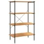 4-stöckiges Regal aus Schwarz und Eiche, 80 x 40 x 130 cm von vidaXL, Bücherregale und Regale - Ref: Foro24-336344, Preis: 10...
