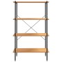Estantería de 4 niveles negro y roble 80x40x130 cm de vidaXL, Librerías y estanterías - Ref: Foro24-336344, Precio: 103,27 €,...