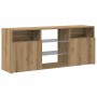 Mueble TV luces LED madera ingeniería roble artisan 120x30x50cm