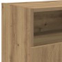 Mueble TV luces LED madera ingeniería roble artisan 120x30x50cm