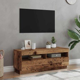 Mueble TV luces LED madera ingeniería envejecida 100x35x40 cm en Muebles TV | Comprar online en Foro24