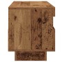 Mueble TV luces LED madera ingeniería envejecida 100x35x40 cm