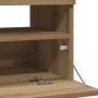 Mueble TV luces LED madera ingeniería roble artisan 100x35x40cm