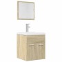 Set de muebles de baño 2 pzas madera contrachapada roble Sonoma