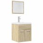 Set de muebles de baño 2 pzas madera contrachapada roble Sonoma en Muebles de baño | Comprar online en Foro24