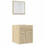 Set de muebles de baño 2 pzas madera contrachapada roble Sonoma