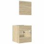 Set de muebles de baño 2 pzas madera contrachapada roble Sonoma