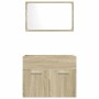 Set de muebles de baño 2 pzas madera contrachapada roble Sonoma