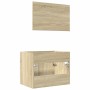 Set de muebles de baño 2 pzas madera contrachapada roble Sonoma