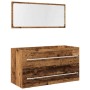 Juego de muebles de baño 2 piezas madera ingeniería envejecida