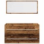 Juego de muebles de baño 2 piezas madera ingeniería envejecida