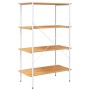 White and oak 4-tier shelving unit 80x40x130 cm by vidaXL, Bookcases and shelves - Ref: Foro24-336346, Price: 93,73 €, Discou...
