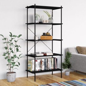 Black 5-tier shelving unit 80x40x163 cm by vidaXL, Bookcases and shelves - Ref: Foro24-336347, Price: 108,27 €, Discount: %