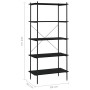 Schwarzes 5-stöckiges Regal 80x40x163 cm von vidaXL, Bücherregale und Regale - Ref: Foro24-336347, Preis: 108,27 €, Rabatt: %
