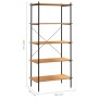 5-stufiges Regal aus Schwarz und Eiche, 80 x 40 x 163 cm von vidaXL, Bücherregale und Regale - Ref: Foro24-336348, Preis: 123...