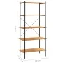 5-tier black and oak shelving unit 80x40x163 cm by vidaXL, Bookcases and shelves - Ref: Foro24-336348, Price: 120,72 €, Disco...