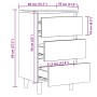 Mesita de noche madera de ingeniería envejecida 40x35x69 cm