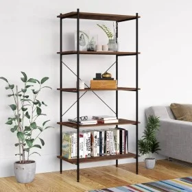 5-level black and dark wood shelf 80x40x163 cm by vidaXL, Bookcases and shelves - Ref: Foro24-336349, Price: 112,65 €, Discou...