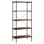 5-level black and dark wood shelf 80x40x163 cm by vidaXL, Bookcases and shelves - Ref: Foro24-336349, Price: 119,35 €, Discou...
