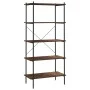 5-level black and dark wood shelf 80x40x163 cm by vidaXL, Bookcases and shelves - Ref: Foro24-336349, Price: 112,65 €, Discou...
