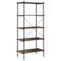 5-level black and dark wood shelf 80x40x163 cm by vidaXL, Bookcases and shelves - Ref: Foro24-336349, Price: 112,65 €, Discou...
