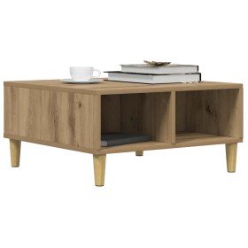 Mesa de centro madera de ingeniería roble artisan 60x60x30 cm en Mesas de centro | Comprar online en Foro24