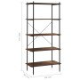 5-level black and dark wood shelf 80x40x163 cm by vidaXL, Bookcases and shelves - Ref: Foro24-336349, Price: 119,35 €, Discou...