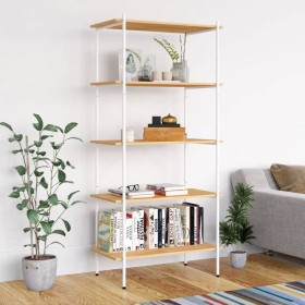 5-stufiges Regal in Weiß und Eiche, 80 x 40 x 163 cm von vidaXL, Bücherregale und Regale - Ref: Foro24-336350, Preis: 107,87 ...