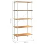 5-stufiges Regal in Weiß und Eiche, 80 x 40 x 163 cm von vidaXL, Bücherregale und Regale - Ref: Foro24-336350, Preis: 105,85 ...