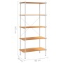 5-stufiges Regal in Weiß und Eiche, 80 x 40 x 163 cm von vidaXL, Bücherregale und Regale - Ref: Foro24-336350, Preis: 107,87 ...