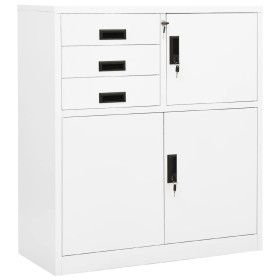 Büroschrank aus weißem Stahl, 90 x 40 x 102 cm von vidaXL, Schließfächer und Lagerschränke - Ref: Foro24-336405, Preis: 202,8...