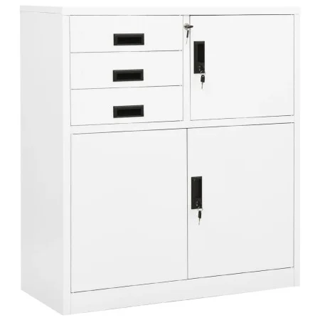 Büroschrank aus weißem Stahl, 90 x 40 x 102 cm von vidaXL, Schließfächer und Lagerschränke - Ref: Foro24-336405, Preis: 207,3...