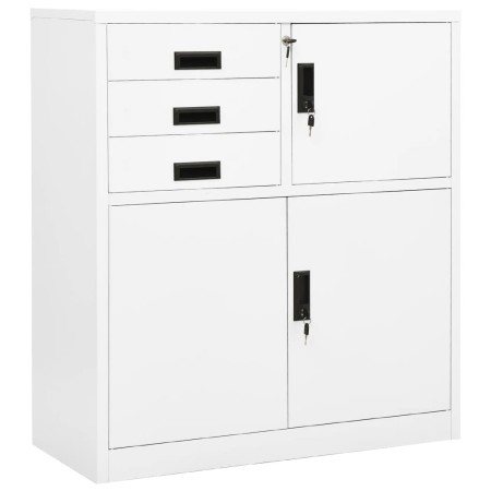 Büroschrank aus weißem Stahl, 90 x 40 x 102 cm von vidaXL, Schließfächer und Lagerschränke - Ref: Foro24-336405, Preis: 202,8...