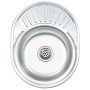 Fregadero cocina con colador y sifón acero inoxidable ovalado