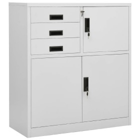 Büroschrank aus hellgrauem Stahl 90x40x102 cm von vidaXL, Schließfächer und Lagerschränke - Ref: Foro24-336406, Preis: 177,83...