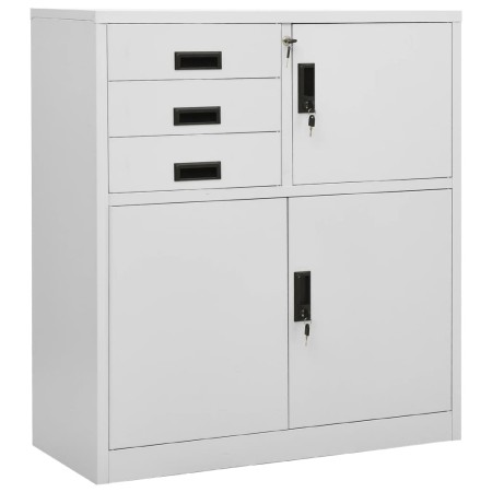 Büroschrank aus hellgrauem Stahl 90x40x102 cm von vidaXL, Schließfächer und Lagerschränke - Ref: Foro24-336406, Preis: 177,83...