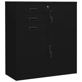 Black steel office cabinet 90x40x102 cm by vidaXL, Lockers and storage cabinets - Ref: Foro24-336407, Price: 176,03 €, Discou...