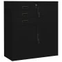 Black steel office cabinet 90x40x102 cm by vidaXL, Lockers and storage cabinets - Ref: Foro24-336407, Price: 185,74 €, Discou...