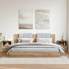 Mesitas noche 2 uds madera ingeniería roble artisan 40x40x50 cm en Mesitas de noche | Comprar online en Foro24