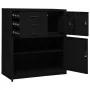 Black steel office cabinet 90x40x102 cm by vidaXL, Lockers and storage cabinets - Ref: Foro24-336407, Price: 185,74 €, Discou...