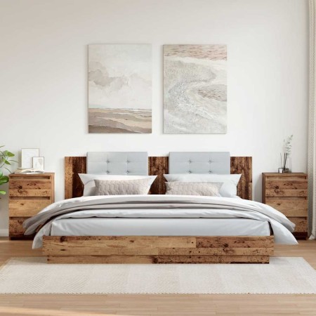 Mesitas de noche 2uds madera ingeniería envejecida 40x35x62,5cm