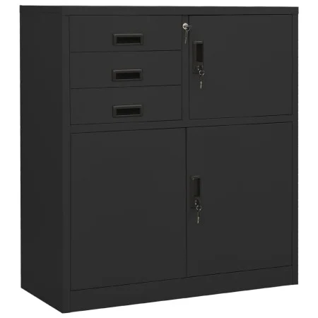 Anthracite gray steel office cabinet 90x40x102 cm by vidaXL, Lockers and storage cabinets - Ref: Foro24-336408, Price: 199,48...