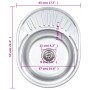 Fregadero cocina con colador y sifón acero inoxidable ovalado