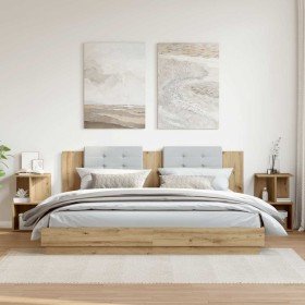 Mesitas de noche 2 uds madera roble artisan 35x35x55 cm