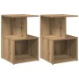 Mesitas de noche 2 uds madera roble artisan 35x35x55 cm