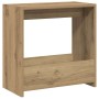 Mesa auxiliar madera contrachapada roble artisian 50x26x50 cm
